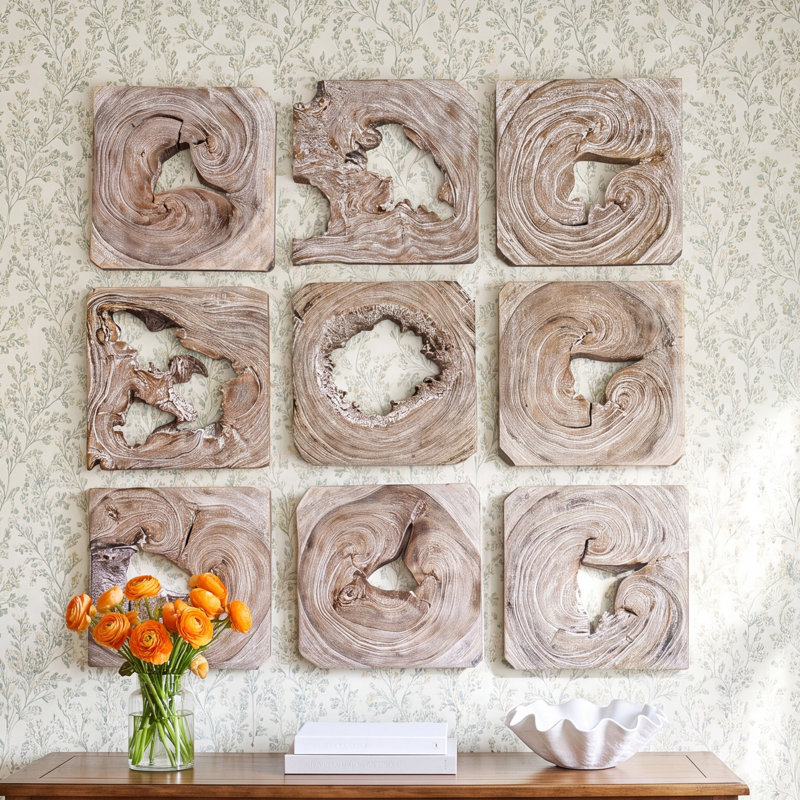 Birch Lane™ 9-Piece Wood Wall Mounted Sculpture & Reviews | Birch Lane
